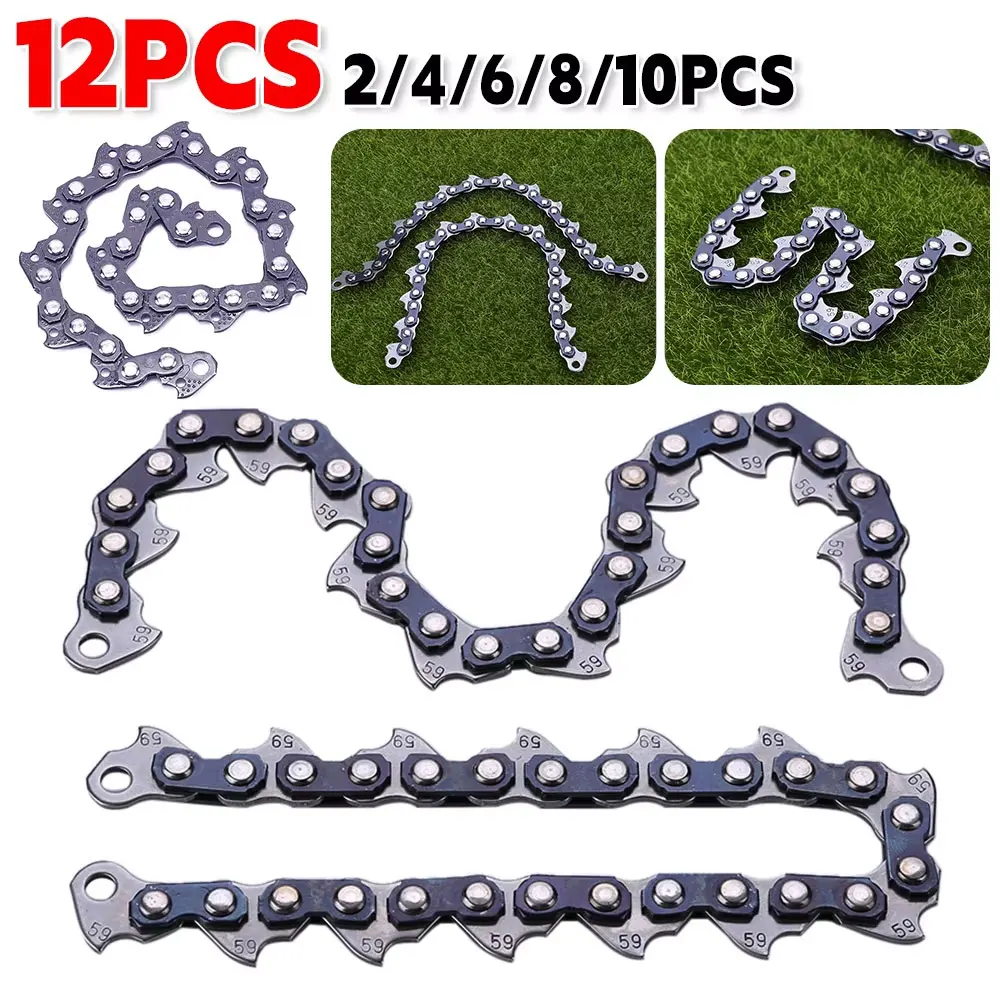 2-12PCS Chain Type Grass Cutter Replaceable Cutting Chain Blade Lawn Mower Grass Trimmer Head Chain for Woodworking Accessories