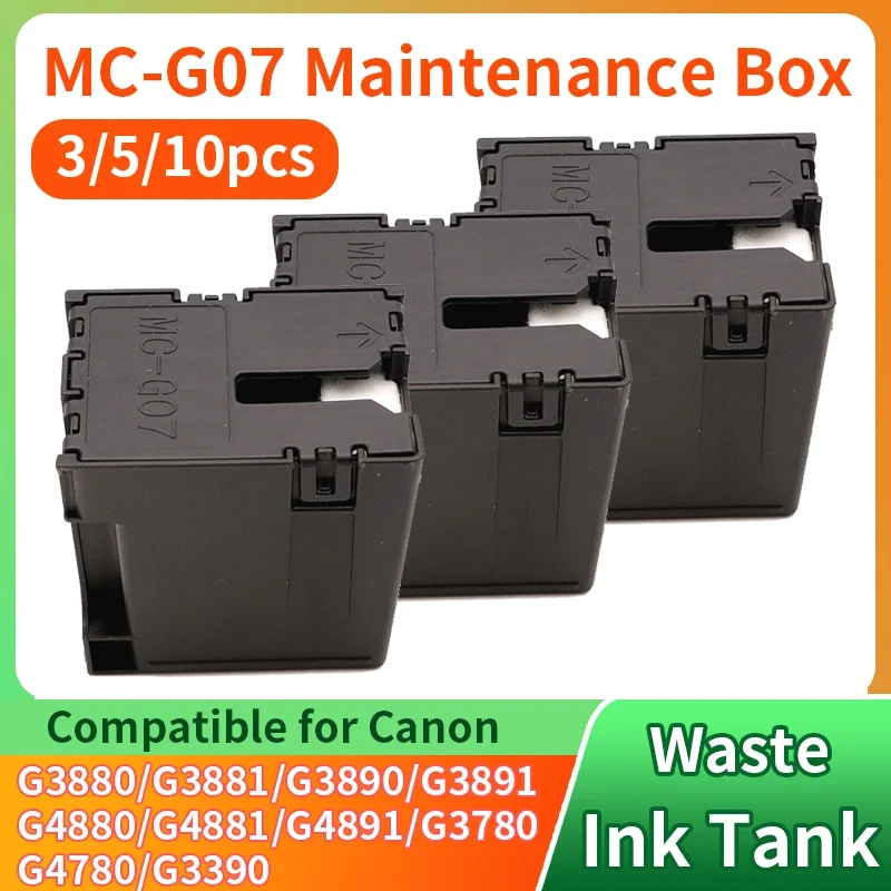 3-10pcs MC-G07 Maintenance Box MC G07 Waste Ink Tank Compatible for Canon G3780 G3390 G3880 G3881 G3890 G3891 G4780 G4880 G4881