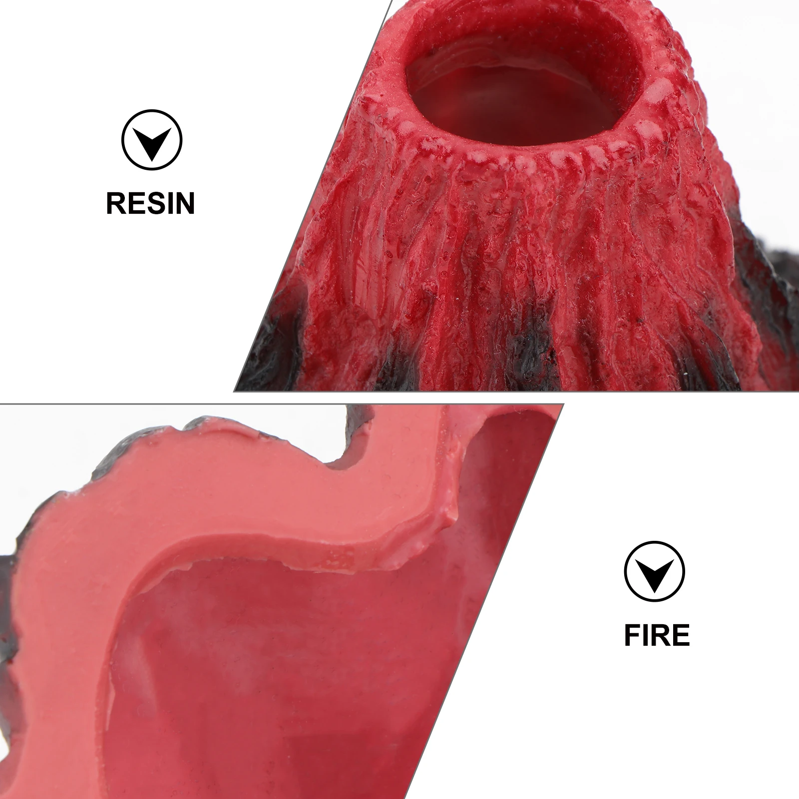 

1pc Creative Volcanic Style Resin Aquarium Rockery Ornament Fish Tank Decoration Durable Eco-Friendly Safe For Fish Shrimp Salt