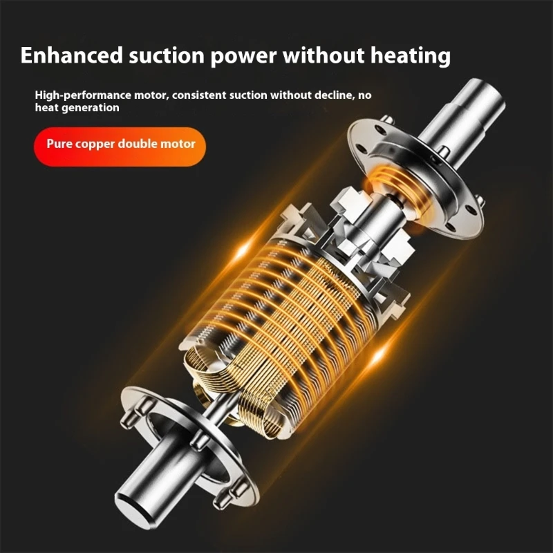 Vacuum Cleaner Tire Inflator 12V with Digital Tire Pressure Gauge Flashlight X37F