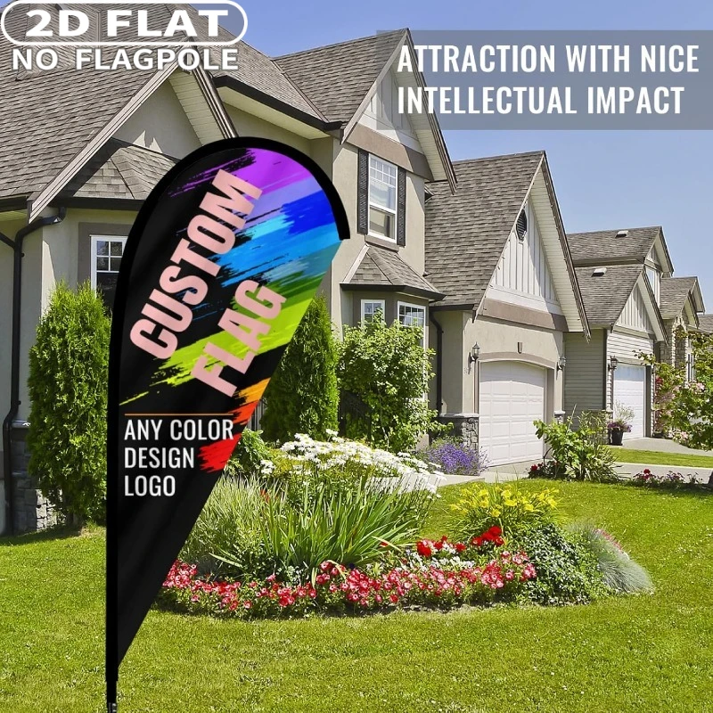 1pc Customizable Teardrop Flag - Personalized Double-Sided Outdoor/Indoor Banner with Logo/Text/Image, Pole/Stand Not Included