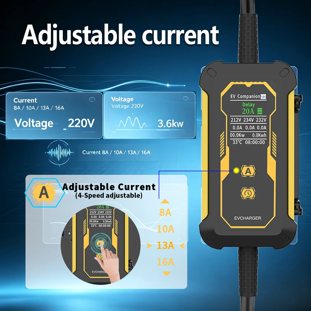 Unirise 3.5KW 16A Adjustable/Time Portable EV Charger GBT 1Phase Charging EVSE for Chinese Electric Vehicle GB/T Sockets Charger