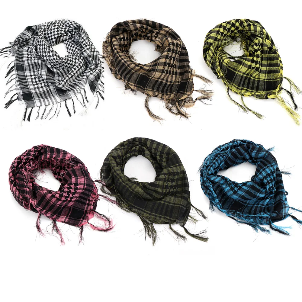 Men Women Tacticals Arab Scarf Fashion Lightweight Hijab Scarf Spring Army Plaid Head Scarf Keep Warm Scarfs Outdoor Equipment