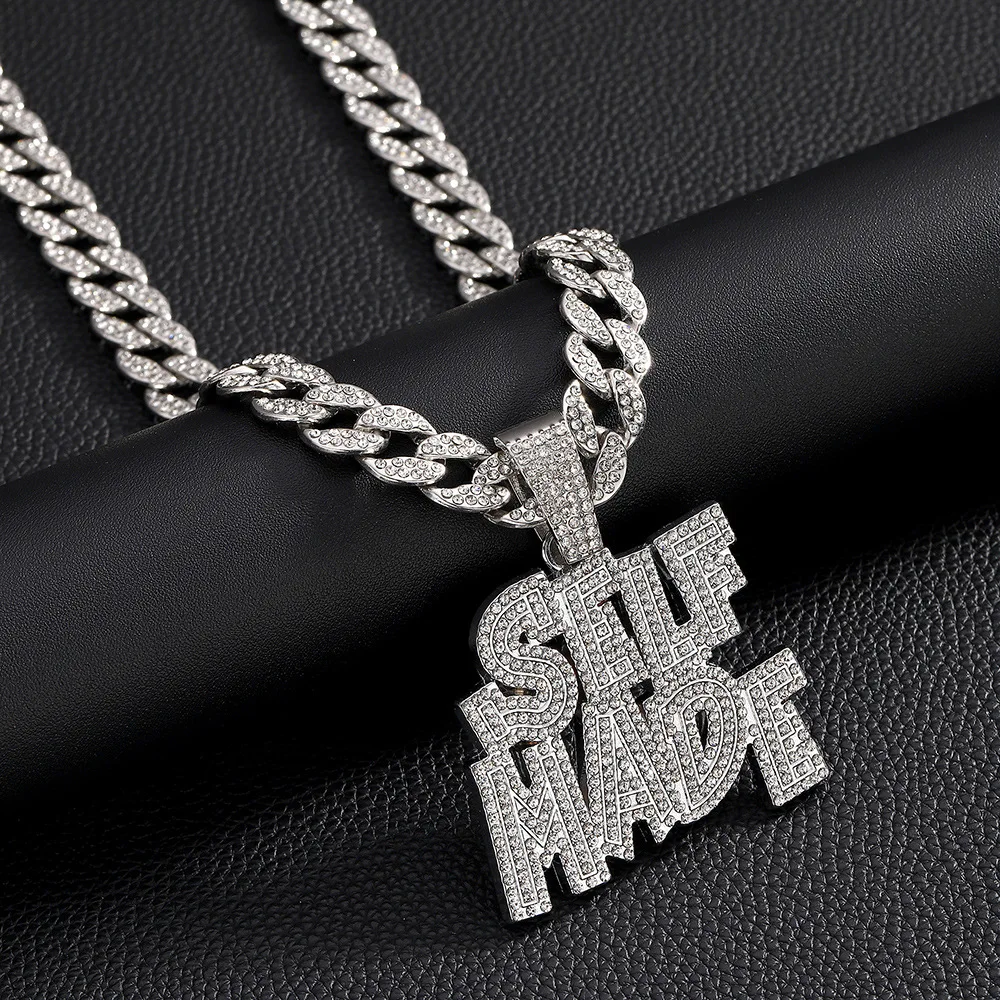 DIY accessories European and American hip hop SELFPAID double-row letter pendant, personalized creative trendy male hip hop neck