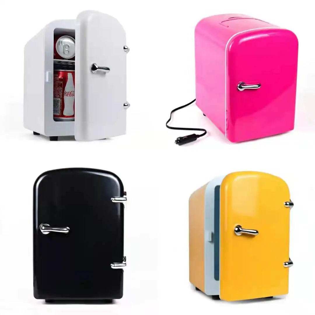 Hot selling home car low noise beauty cosmetic makeup 4L refrigerator metro desktop portable camping mini fridge