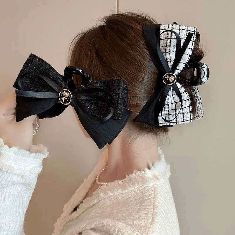 

2025 New! High - End Xiaoxiangfeng Hairpin - Internet Celebrity Bow Shark Clip for Stylish Ladies Hair Accessories Hair Clip