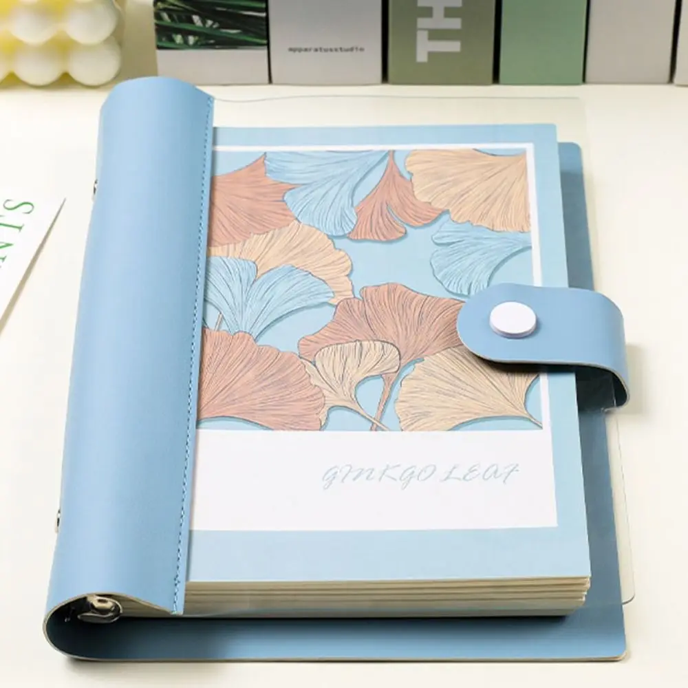 หนังเทียมที่ถอดออกได้หลวมหนังสือปกโปร่งใส 120 หน้าโน้ตบุ๊ค A5 Leaf รูปแบบ Notepad นักเรียน