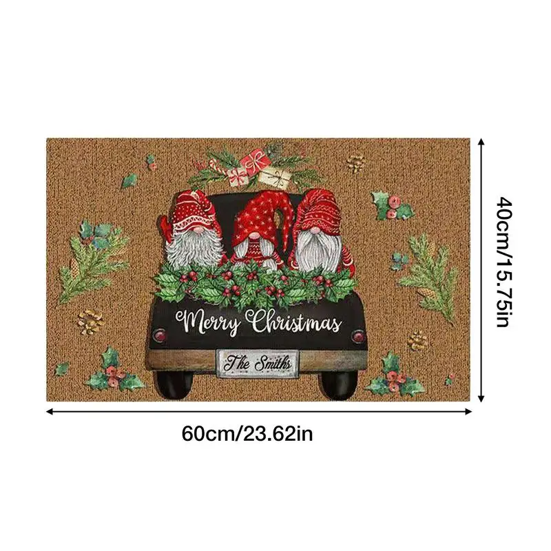 Christmas Welcome Gnome Doormat Front Porch Floor Rugs Welcome Mat For Home House Entrance Living Room Bedroom Decorations