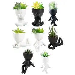 Figure Planters for Indoor Plants Human Body Shaped Succulent Pots Plant Pot Human Body Shaped Succulent Pots for Mini Plants