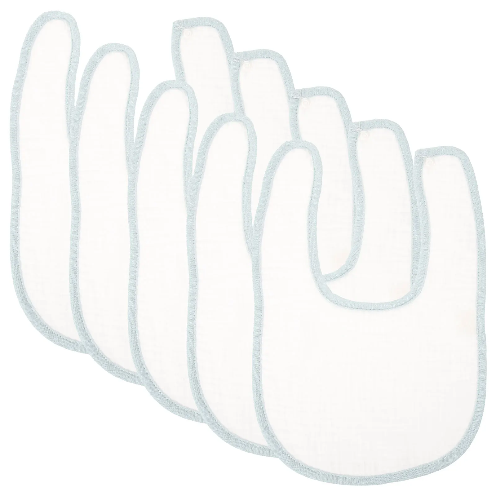 

5 pcs Infant Toddler Drool Teething Feeding Reusable Washable Soft Unisex Bib Lightweight Multipurpose For Care Toddler