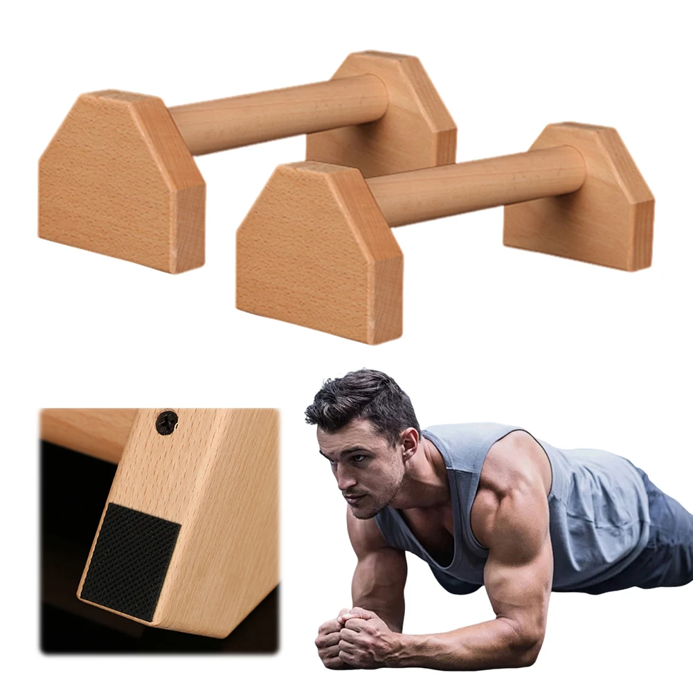 Wooden Push-up Stand Push Ups Rack Heavy Duty Parallel Rod Push Up Grip Handle Push-up Bracket for Floor Workouts