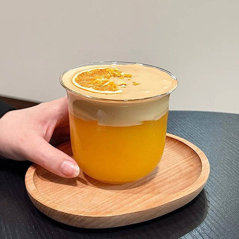 Cute Fruit Tea Coffee Cups Wide Mouth Designed Large Capacity Light Glass Mug Bubble Cold Drinking Juice Milk Cups Glassware