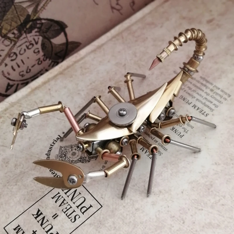 3D steampunk scorpion mechanical insect metal model pure crafts creative ornaments collection gift  - Finished Product