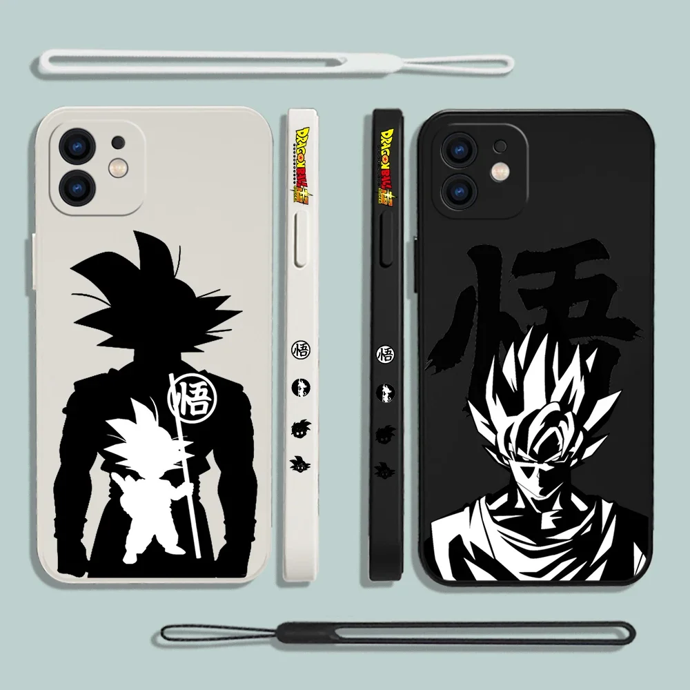 Anime Sons Gokus Phone Case For Samsung Galaxy S24 S23 S22 S21 S20 Ultra FE S10 4G S9 Note 20 10 9 Plus With Lanyard Cover