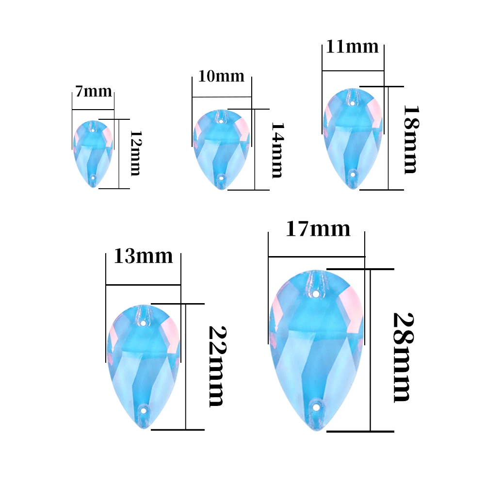 VC Mocha Opal Fluorescent Drop Sew on Rhinestones Drop Sewing Diamond Glass Diamond Flatback DIY Accessories Wedding