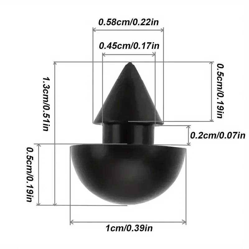 10 Stück schwarze Gummipuffer für Wohnwagen - 4,5 mm hitzebeständige Abstandshalter, rutschfeste Deckelheber zur Vermeidung von Kratzern und Verschüttungen – Detail 2