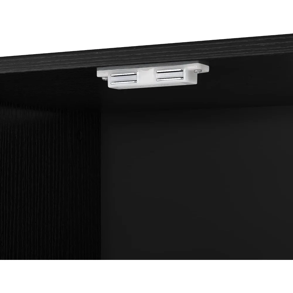 وحدة تحكم وسائط بحامل تلفزيون زاوية مع 4 أبواب وأرفف لأجهزة التلفاز حتى 51 بوصة باللون الأسود #6