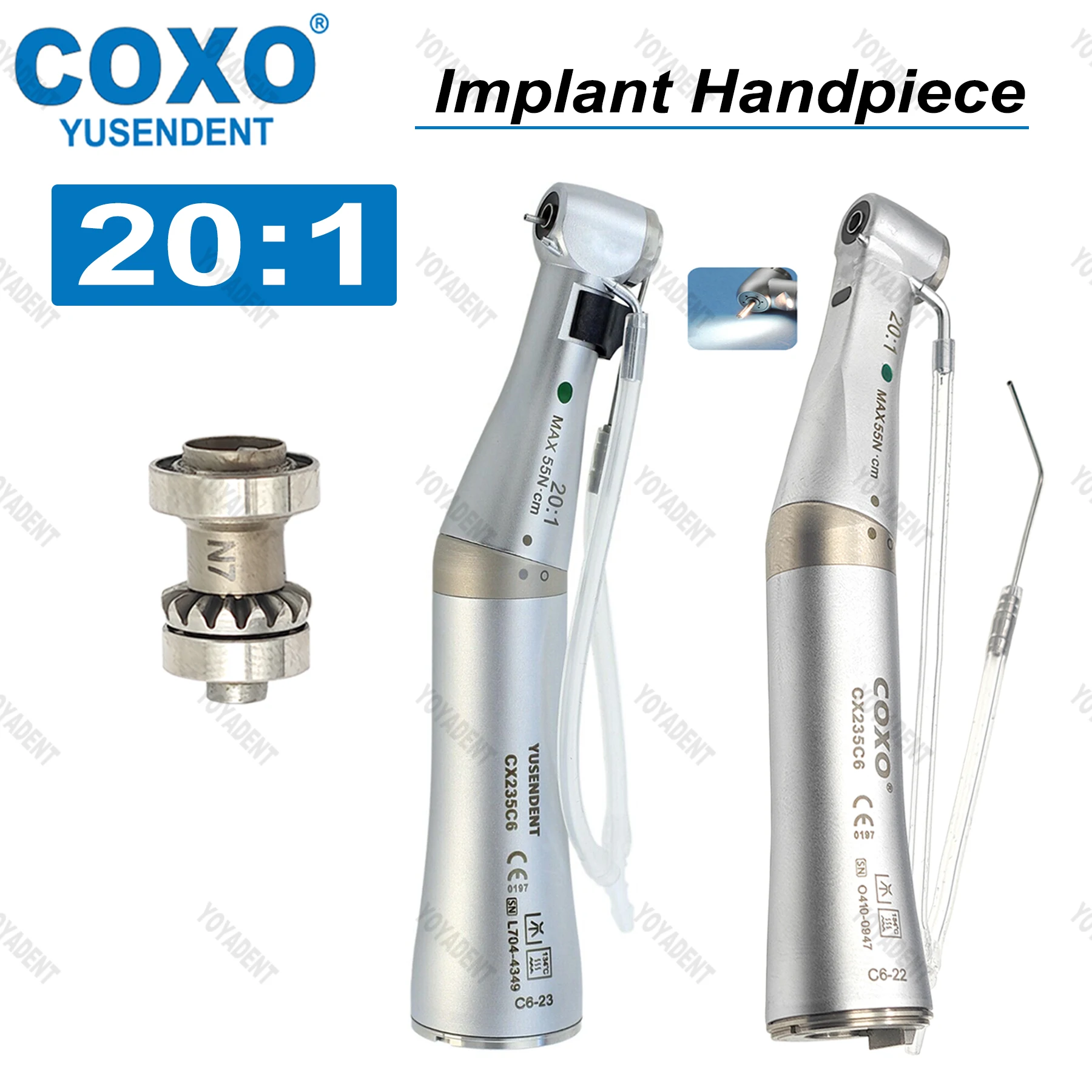 

COXO Dental Low Speed Handpiece Fiber Optic 20:1 Implant Surgery Handpiece E Type Fit KAVO NSK Dentistry Instrument