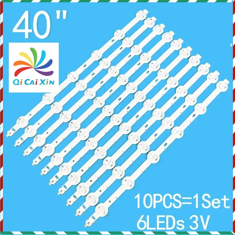 

10Pcs 3V Kits TV's LED Bars SVS400A96_REV5.2 5.1_6C0B Backlight Strips Types Rulers For Samsung 40 Inch TV Planks Matrix Lanes