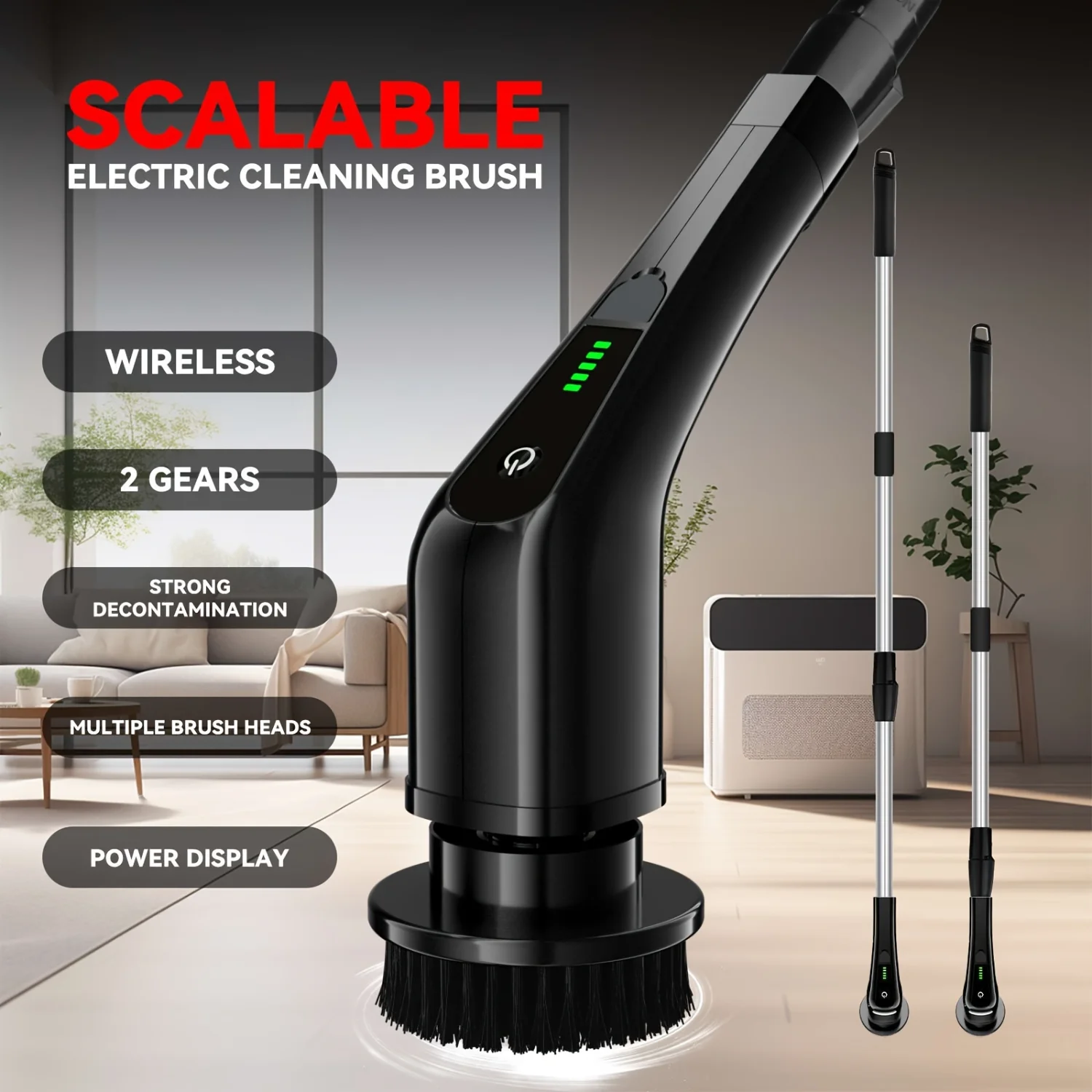 2500mAh USB Charging Cleaning Brush 7-in-1 Cleaning Tool Set Used For , Bathroom, Living Room And Bedroom Cleaning