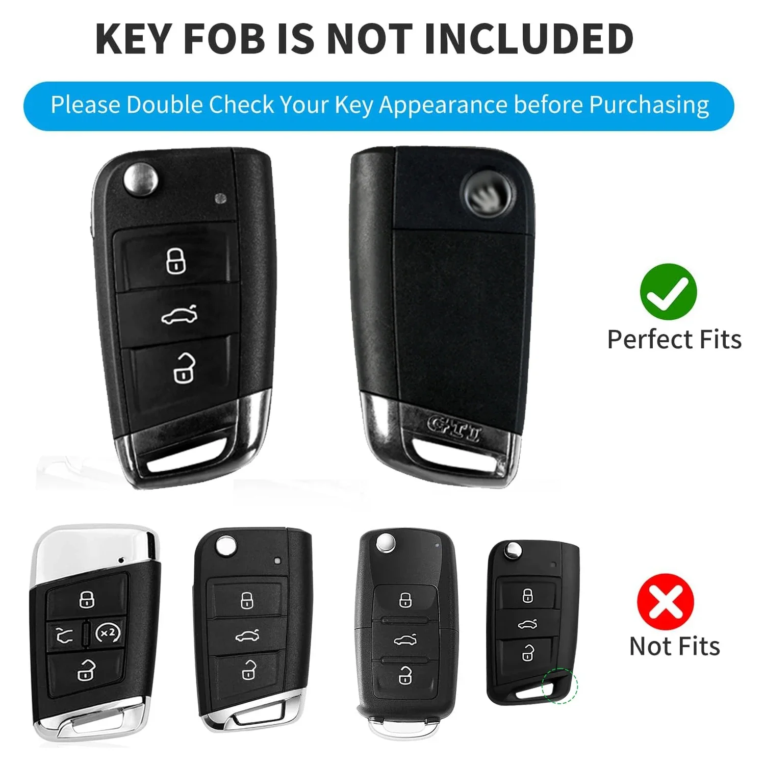 For Skoda Key Fob Cover With Keychain Carbon Fiber Key Shell Case Protection For VW Volkswagen Tiguan Golf Atlas Smart Key