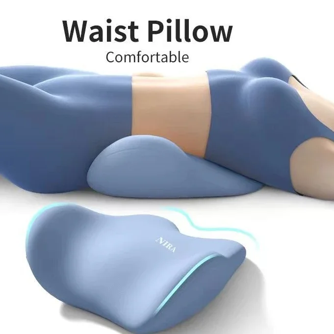 Bed Lumbar Cushion Sleeping Waist Pillow Ergonomic Lumbar Protection Lumbar Spine Flat Cushion Pillow Sleep Waist Support