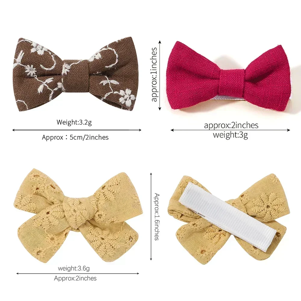 2Pcs Kids Mini Print Bows Hairpins Soft Cotton Hairclip for Girl Lovely Bowknot Hairgripe Toddler Headwear Baby Hair Accessories