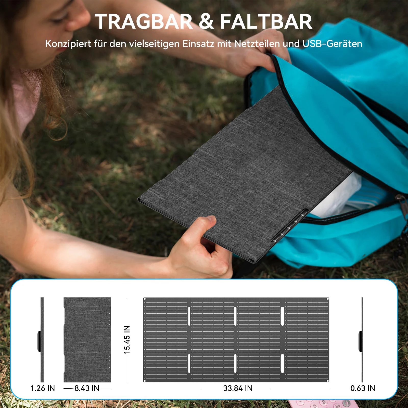 300W ETFE Foldable Solar Panel with Type-C USB DC Port Portable Solar Charger for Phone Camping Hiking Car RV Boat Emergency