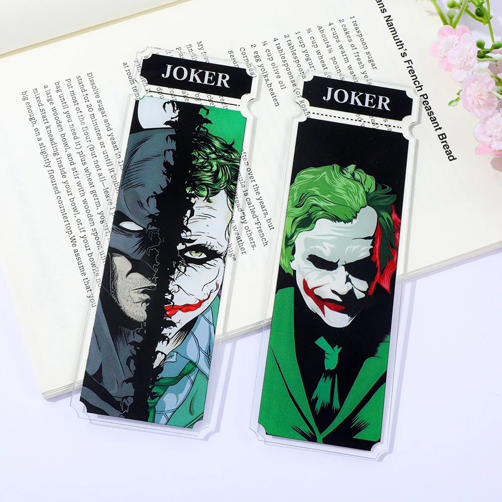 1 pz Joker acrilico Anime segnalibri studio di cancelleria per studenti regali di compleanno regali di Halloween per gli amanti del cinema