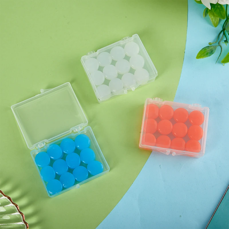 12pçs tampões de ouvido de silicone reutilizáveis, tampões de ouvido de cera de silicone, tampões de ouvido moldáveis para natação, redução de ruído, cancelamento de proteção para dormir