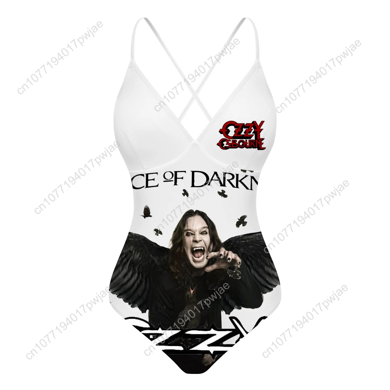 Ozzy Osbourne Rock Band Custom V-neck Halter Back Swimsuit Womens Bathing Suits Bikini Pool Party Beach Sexy Swimwear Beachwear