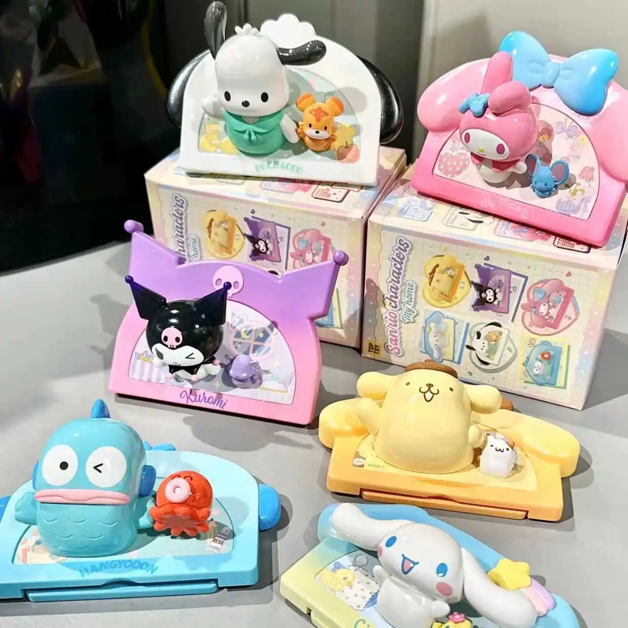 Sanrio MYHOME koelkastmagneten trendy speelgoed decoratieve ornamenten perifere blinde dozen kuromi cinnamoroll mijn melodie pompompurin