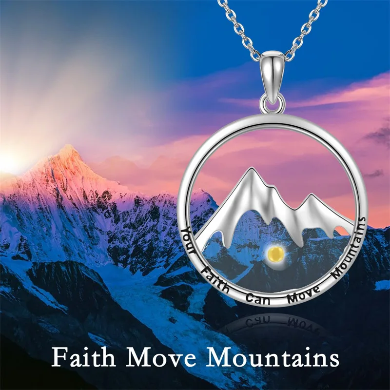Minimalist Faith Themed Round Hill Necklace Gold Silver Tone Stainless Steel Mustard Seed Letter Pendant Jewelry