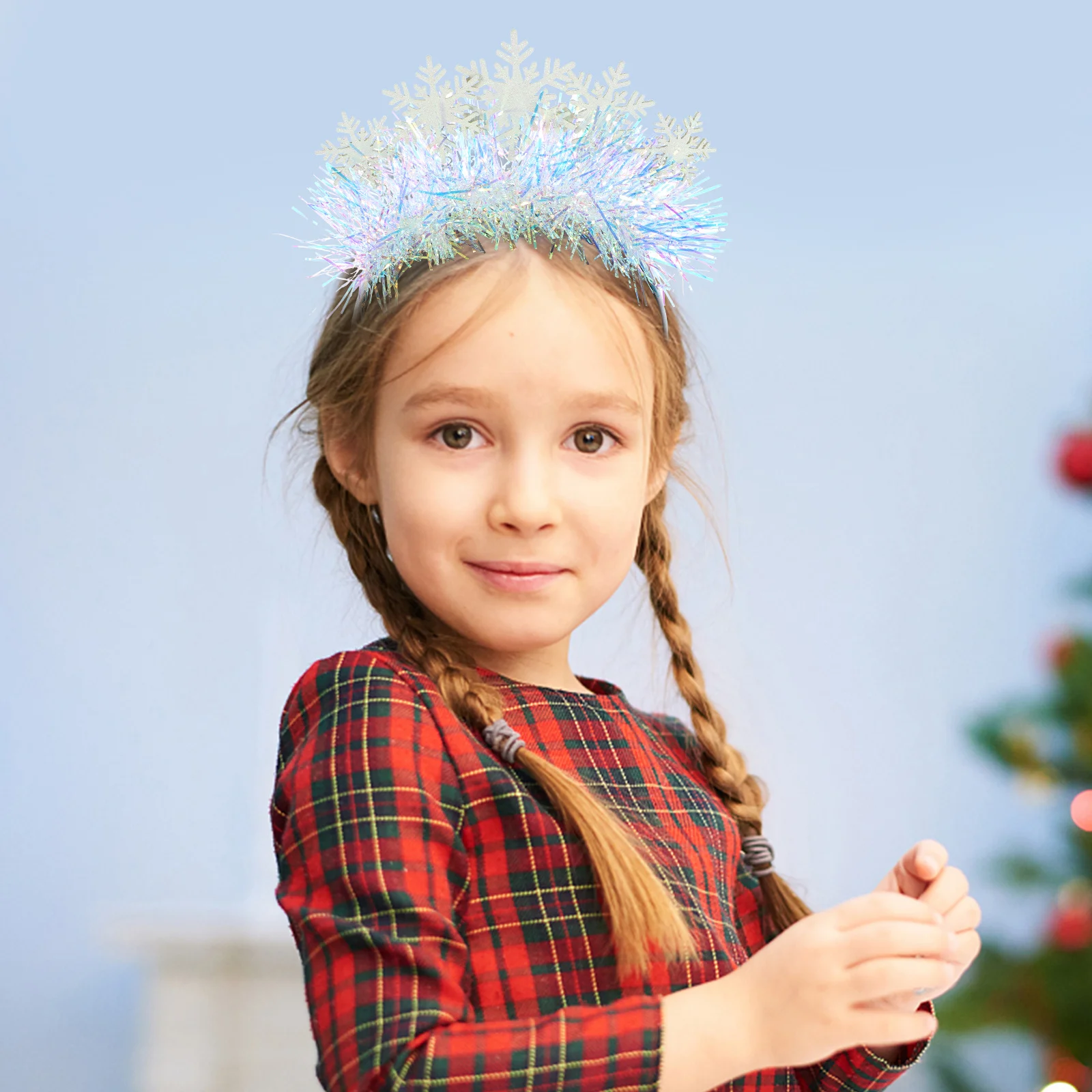 Opaska świąteczna z płatkiem śniegu, dekoracyjna, błyszcząca, lekka, akcesoria do włosów na przyjęcie bożonarodzeniowe, damska opaska świąteczna z płatkiem śniegu.
