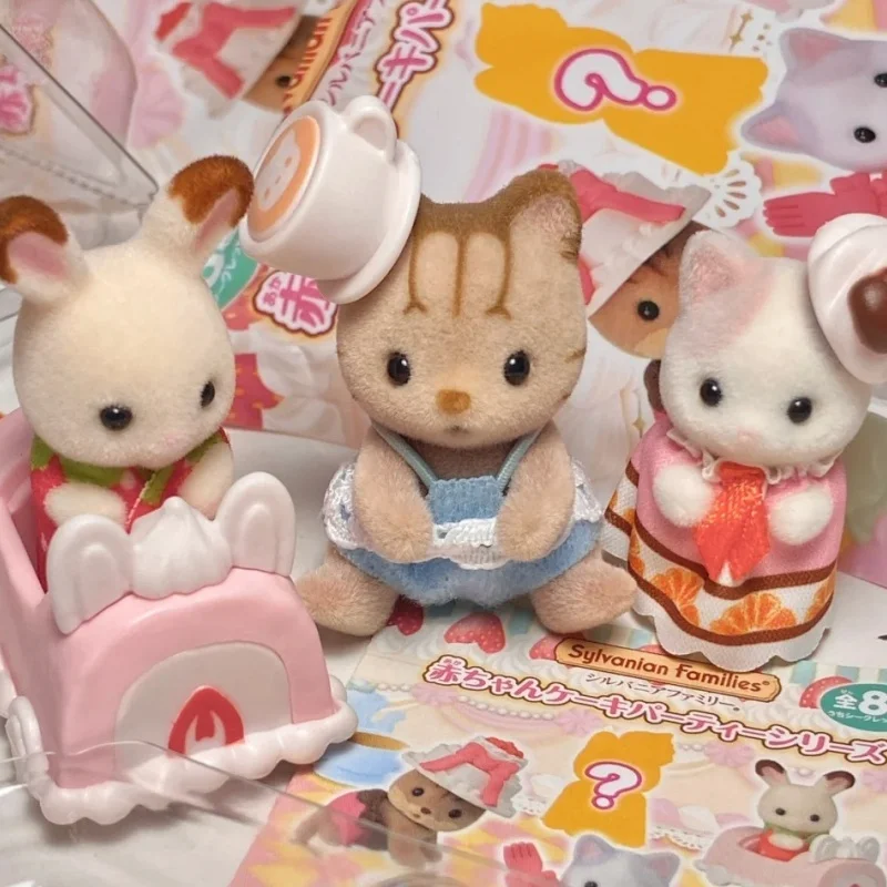 Japan Sylvanian Kawaii Camping Forest Dress Up Baby Doll Cute Anime Figrues Room Ornaments Families Birthday Flocking Toy Gift