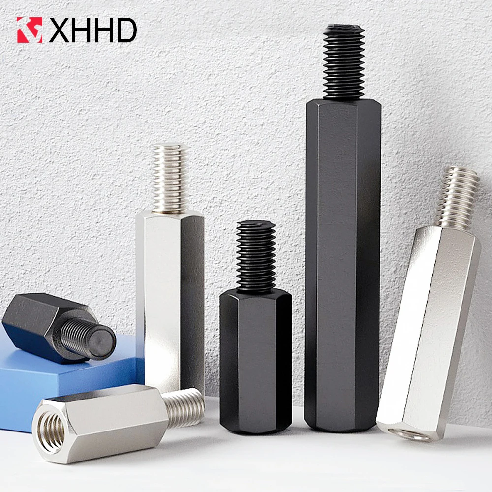 Black Single-End Threaded Spacer Nickel-Plated Hex Standoff Motherboard PCB Standoff Spacer Pillar  Iron Support Column Screw