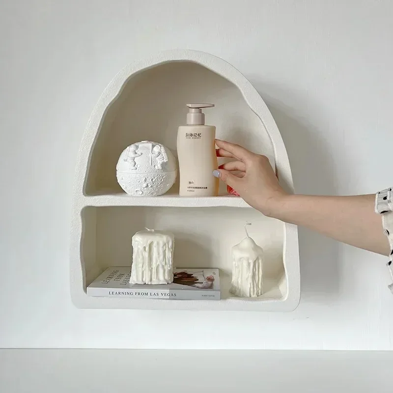 Picture 4: Storage Holders Wall Cabinet Shelf White Simple Racks Arched Cabinet Store Decorative Cabinet Perfume Caps Wardrobe