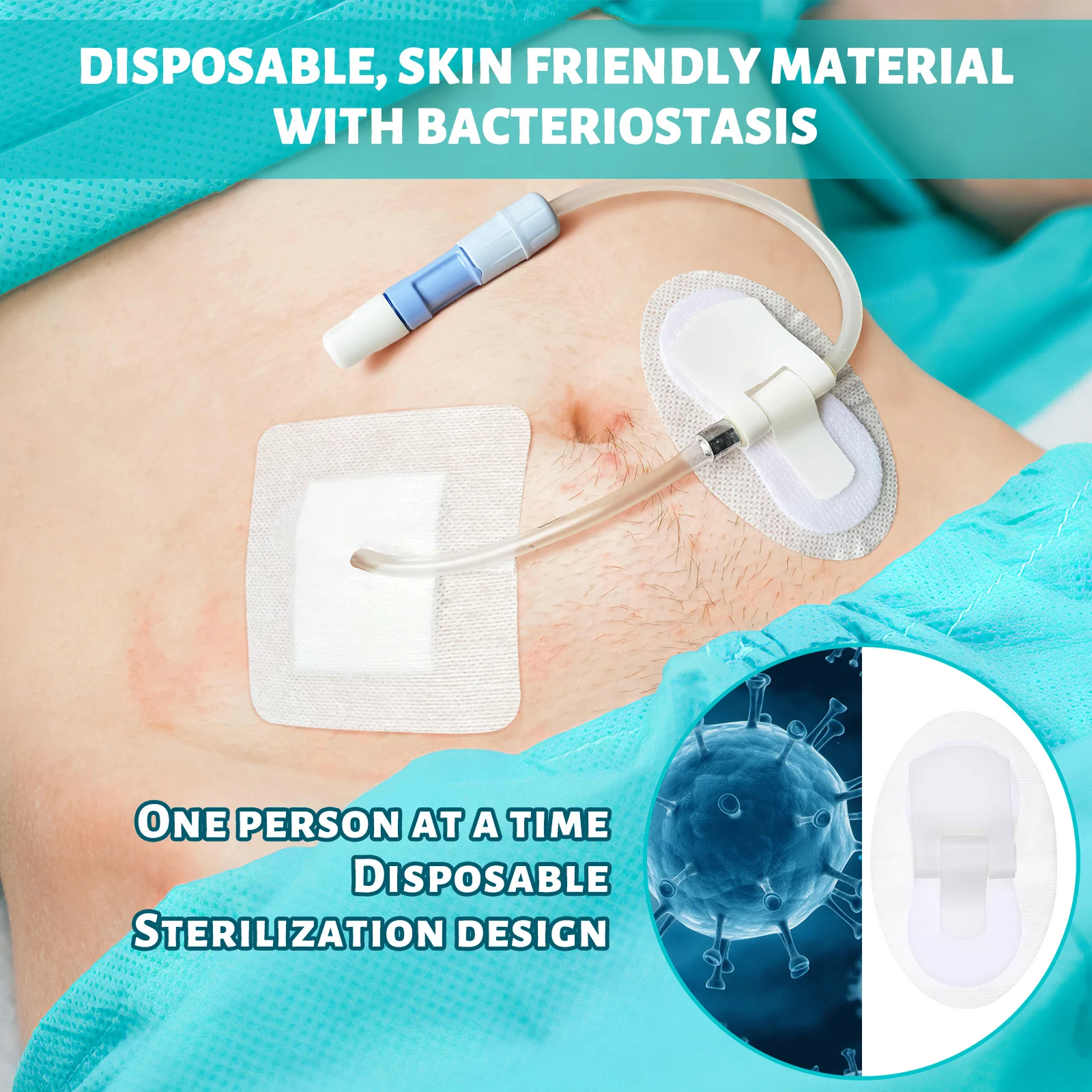 20 قطعة أجهزة تثبيت الأنبوب أصحاب القسطرة الطبية قبضة قوية التفاف لليد القدم سهلة تطبيق حزام الساق #5