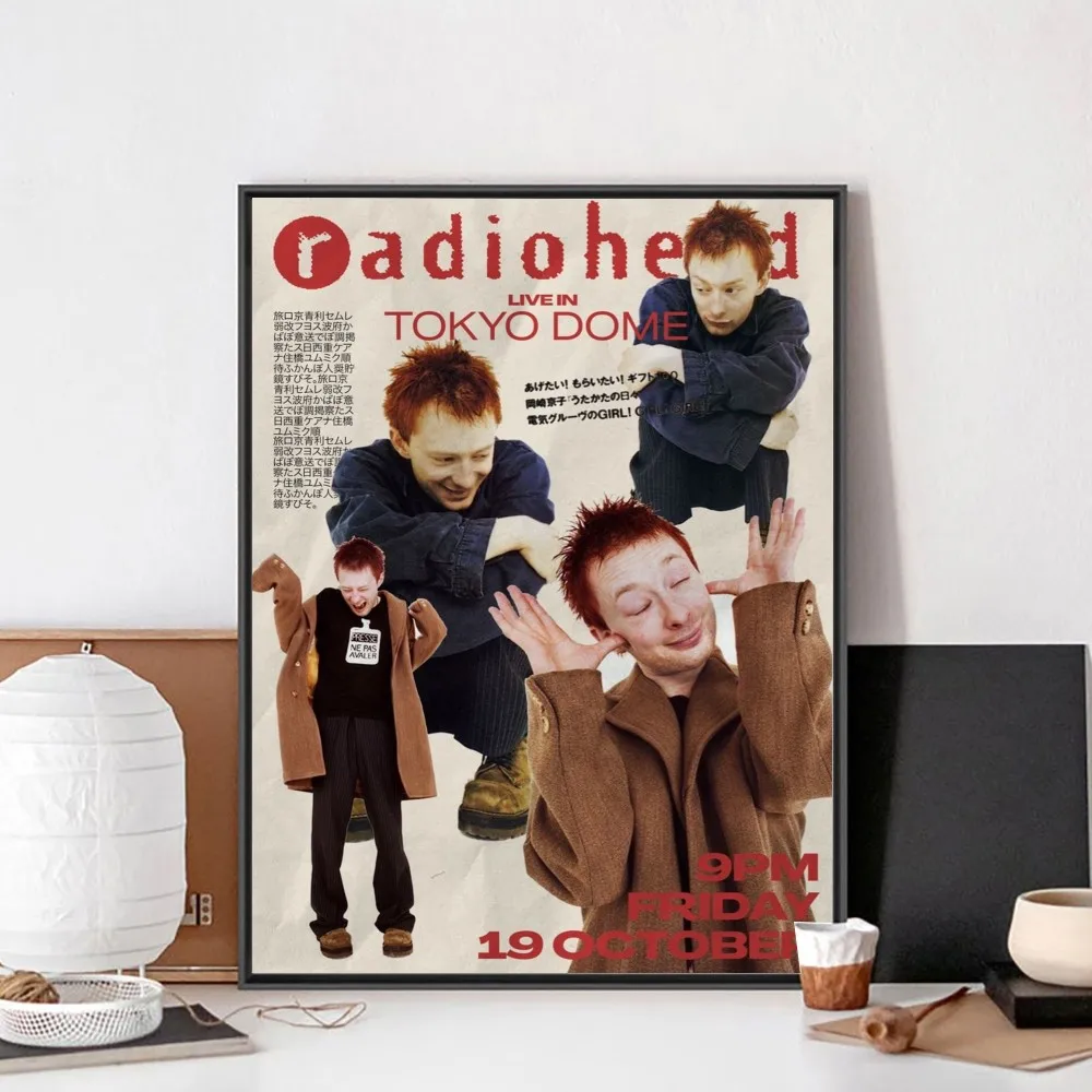 Vintage Rock Band Characters Radiohead  Poster No Framed Poster Bar Paper Vintage Poster Wall Painting Bedroom Study Stickers