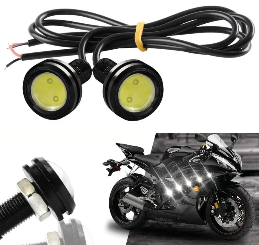23mm Car Motorcycle Eagle Eye Light 12V 3W Daytime Running Light fit Fog Lamp Headlight Bulb Driving Lamp  Accessories 1set image 2