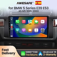 AWESAFE Wireless CarPlay for Apple Android 13 Auto Radio for BMW 5 Series E39 X5 M5 1995 - 2003 Multimedia Screen Stereo GPS