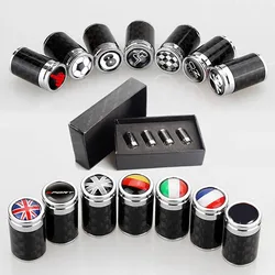 4PCS/Set With Box Car Wheels Tires Valves Carbon Fiber Dustproof Auto Truck Bike ATV Rims Valve Covers Car Styling Accessories