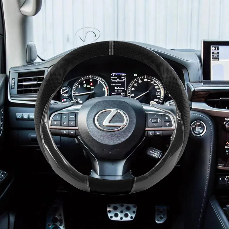 For Lexus F SPORT ES RX NX LS UX LM GX IS250 IS350 IS200 UX RX350 LX570 LX600 LX470 GX470 RX330 NX300 Car Steering Wheel Cover
