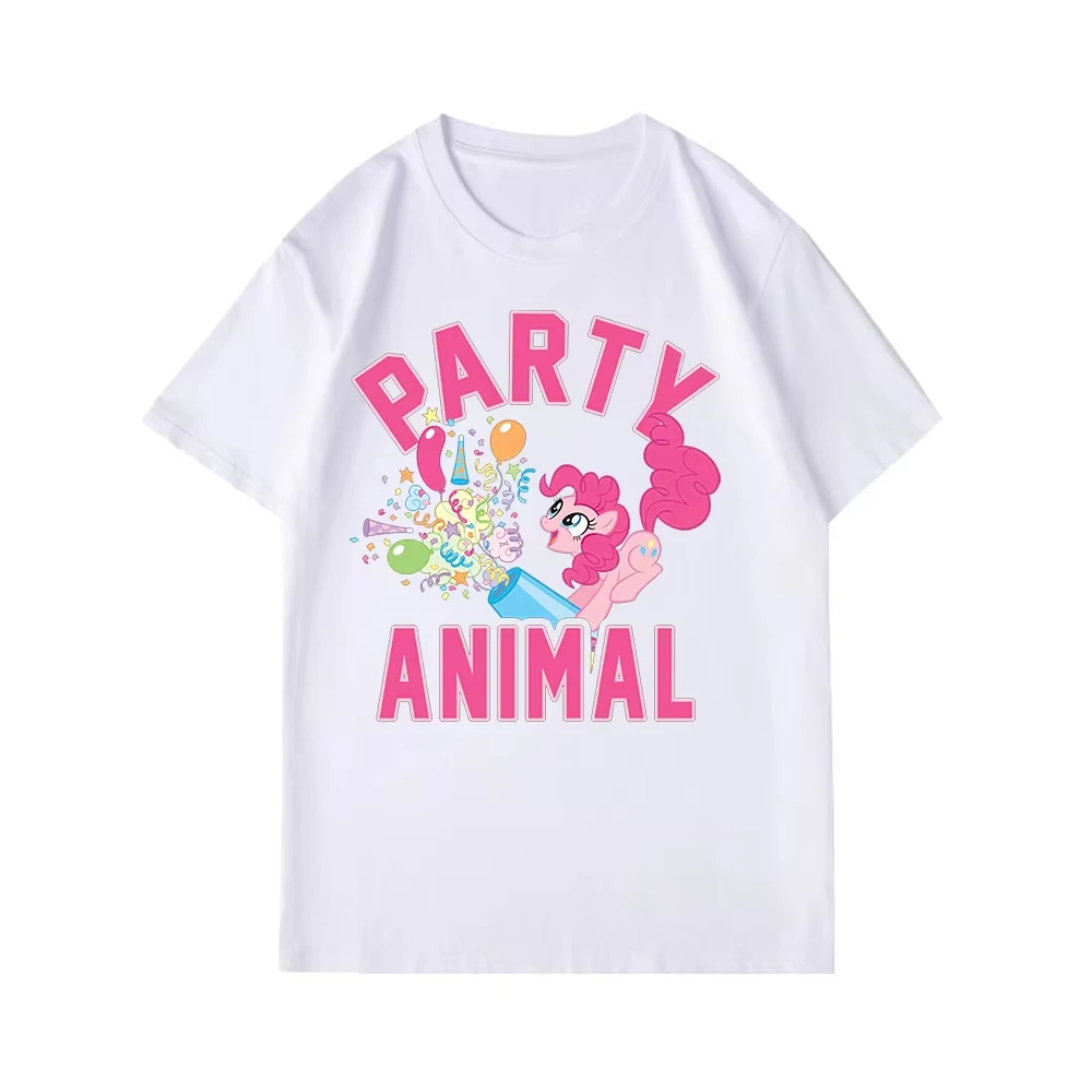 

Женская футболка с рисунком My Little Pony Friendship is Magic Pinkie Pie Party Animal, черная футболка оверсайз, одежда в стиле Y2k, топы для пар