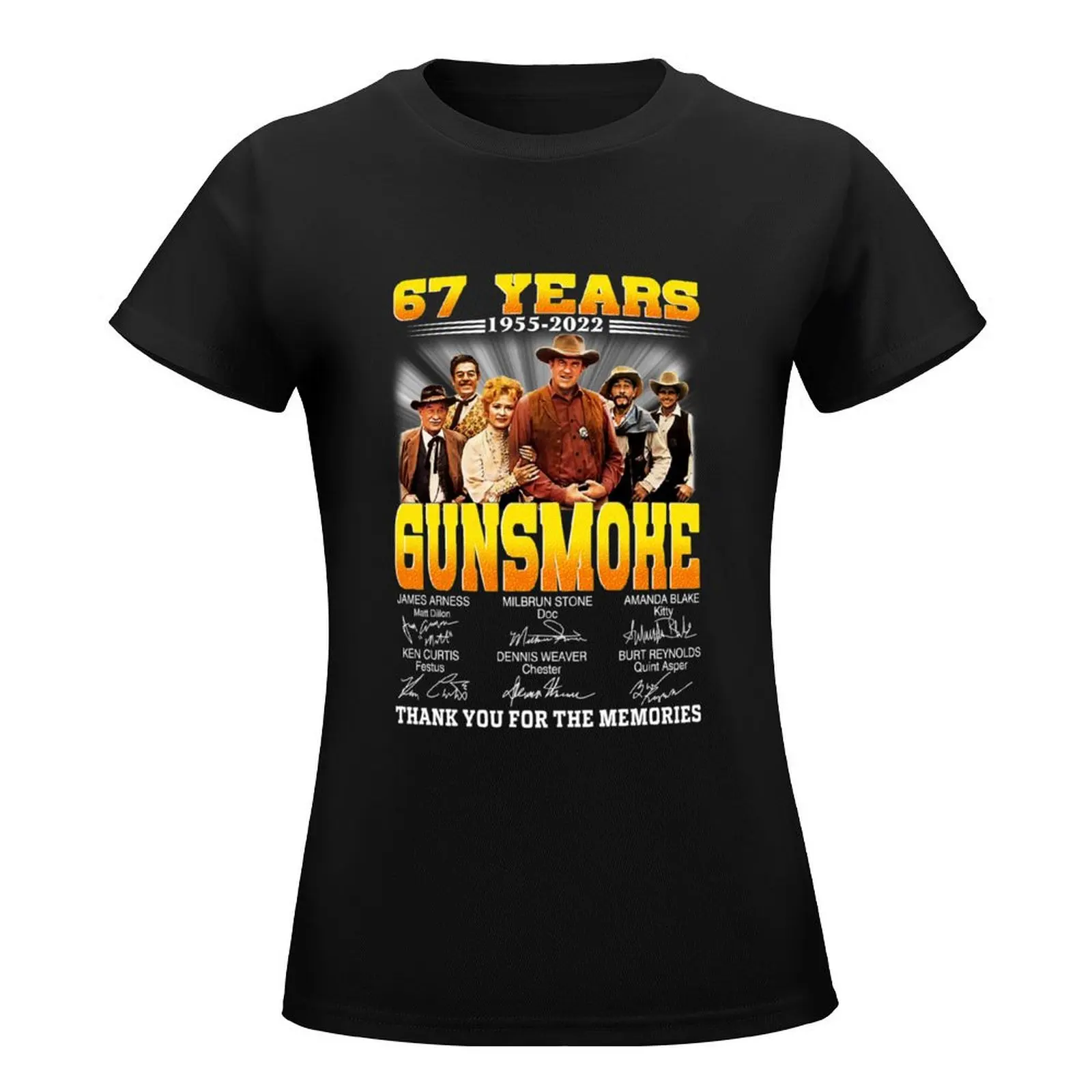 67 years Gunsmoke T-Shirt sports fans Female clothing quick-drying funny Women's cotton t-shirt