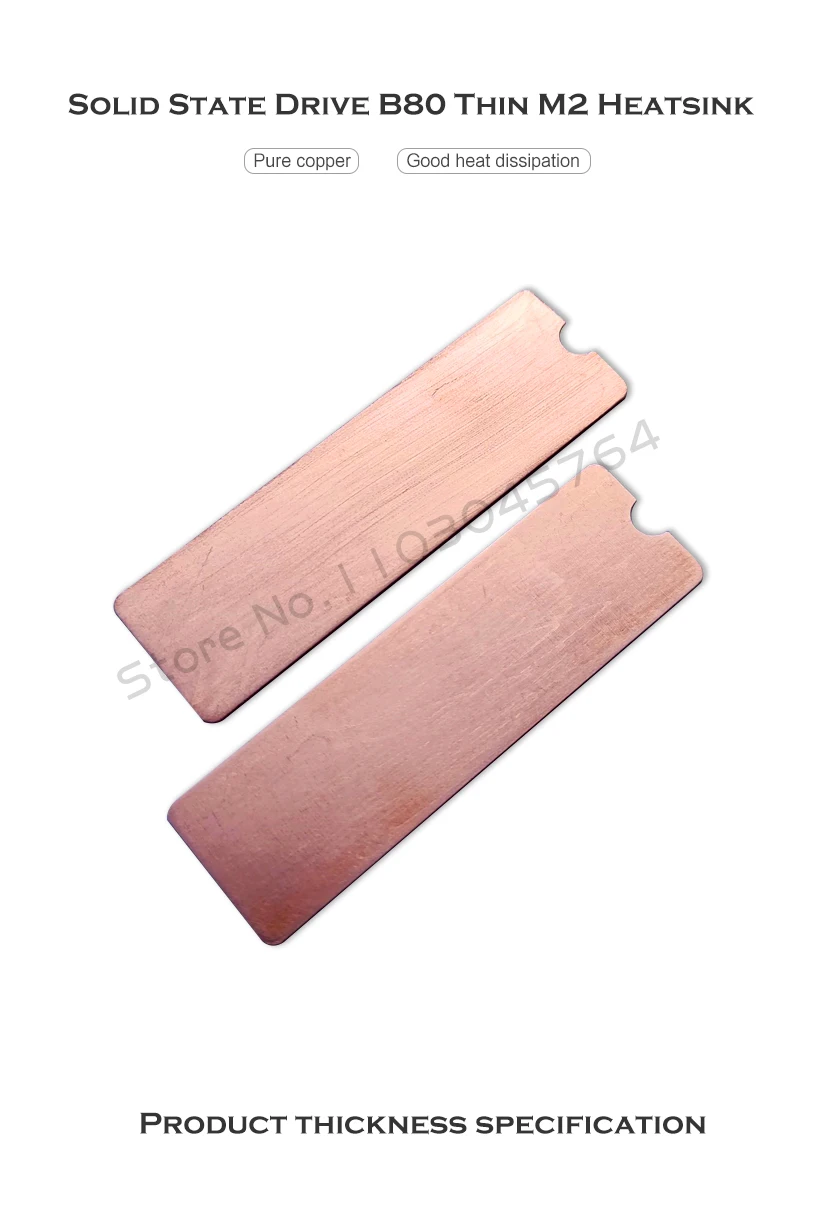 PC M.2 SSD-Kühlkörper NVME NGFF M2 2280 Solid State Disk Kühlkörper aus reinem Kupfer B80 dünner Kühler für Desktop/Notebook – Detail 1