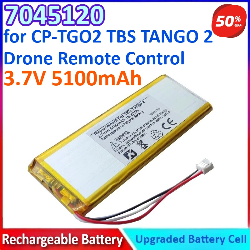 

1S1P 7045120 3.7V 5100mAh 18.87Wh New General-purpose Li-polymer Battery for CP-TGO2 TBS TANGO 2 Drone Remote Control Accessory