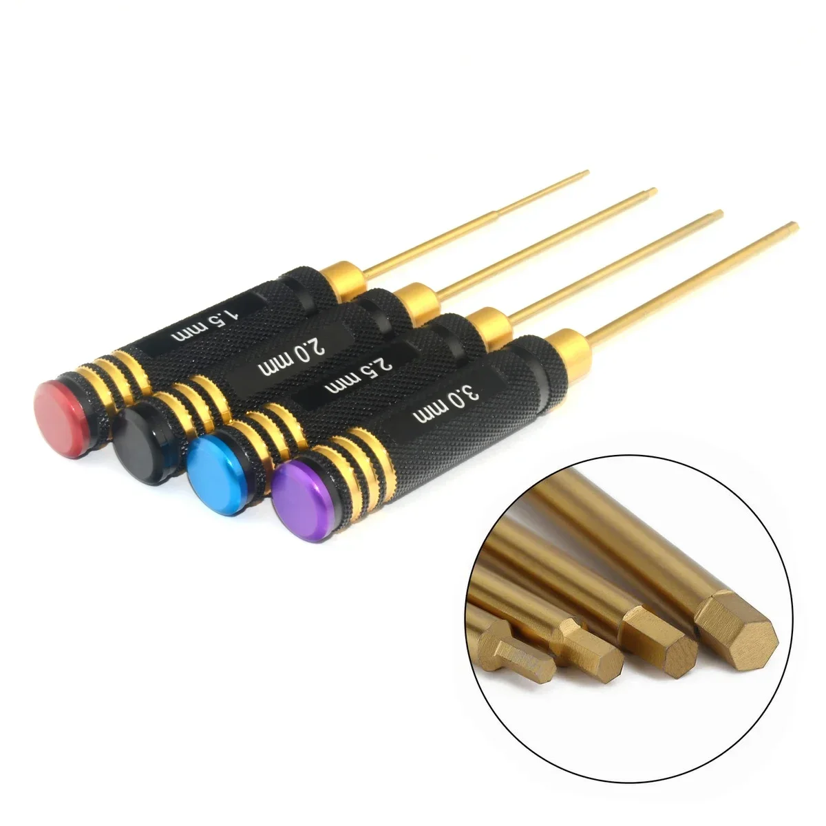 

Набор шестигранных отверток HSS с титановым покрытием, 4 шт., 1.5/2.0/2.5/3.0 мм, для радиоуправляемых моделей лодок, игрушек, FPV-дронов, вертолетов, автомобилей