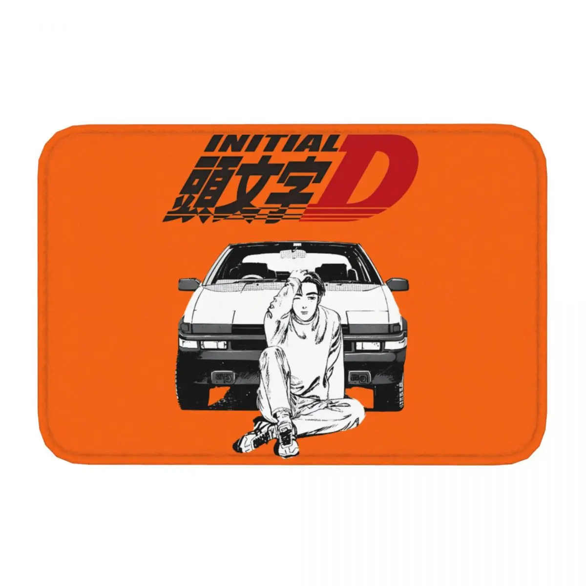 Comic Bathroom Non-Slip Carpet I-Initial-D Living Room Mat Entrance Door Doormat Floor Decor Rug