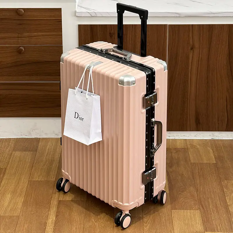 Aluminum-framed suitcase Student Large capacity high appearance level thickened boarding luggage Trolley case Female travel case